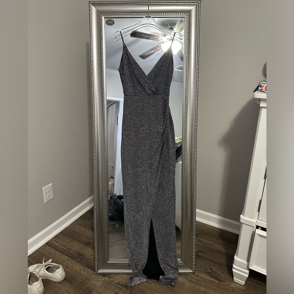 Gray Sparkly Maxi Dress, Small